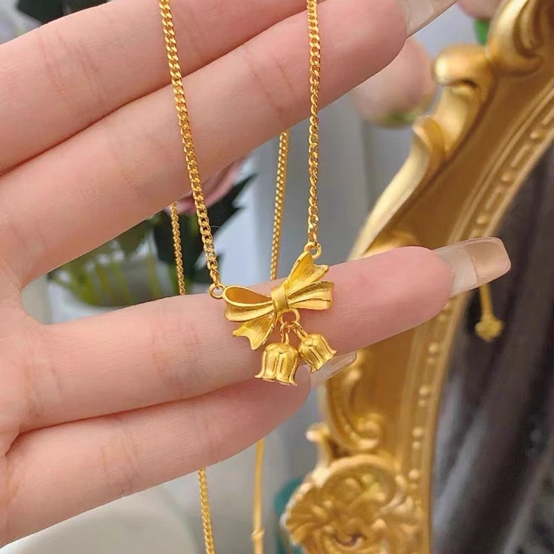 สร้อยคอ จี้รูปดอกกล้วยไม้ ประดับโบว์ สีทอง เหมาะกับของขวัญวันเกิด สไตล์เกาหลี สําหรับนักเรียนหญิง - รูปที่ 7