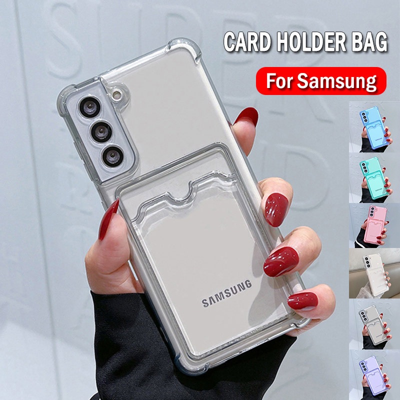 2 Gen Case สําหรับ Samsung S24 FE A15 A25 A35 A55 S23 FE S22 Ultra S23 Plus 5G ผู้ถือบัตรกระเป๋าโปร่งใสกันกระแทก