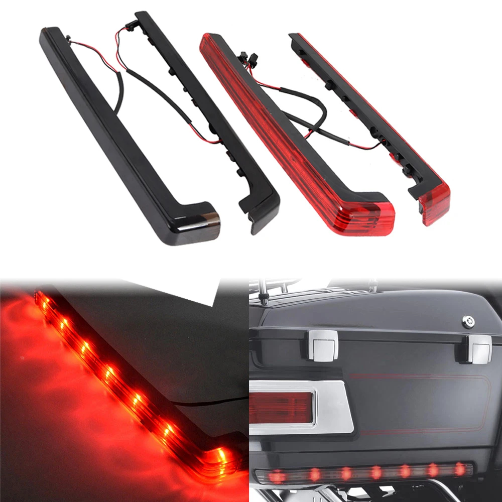 รถจักรยานยนต์ Red Tour Pak Pack Accent ด้านข้างแผงเครื่องหมายไฟ LED สําหรับ Harley Touring Electra Road Glide FLHT FLHTCU 2006-2021