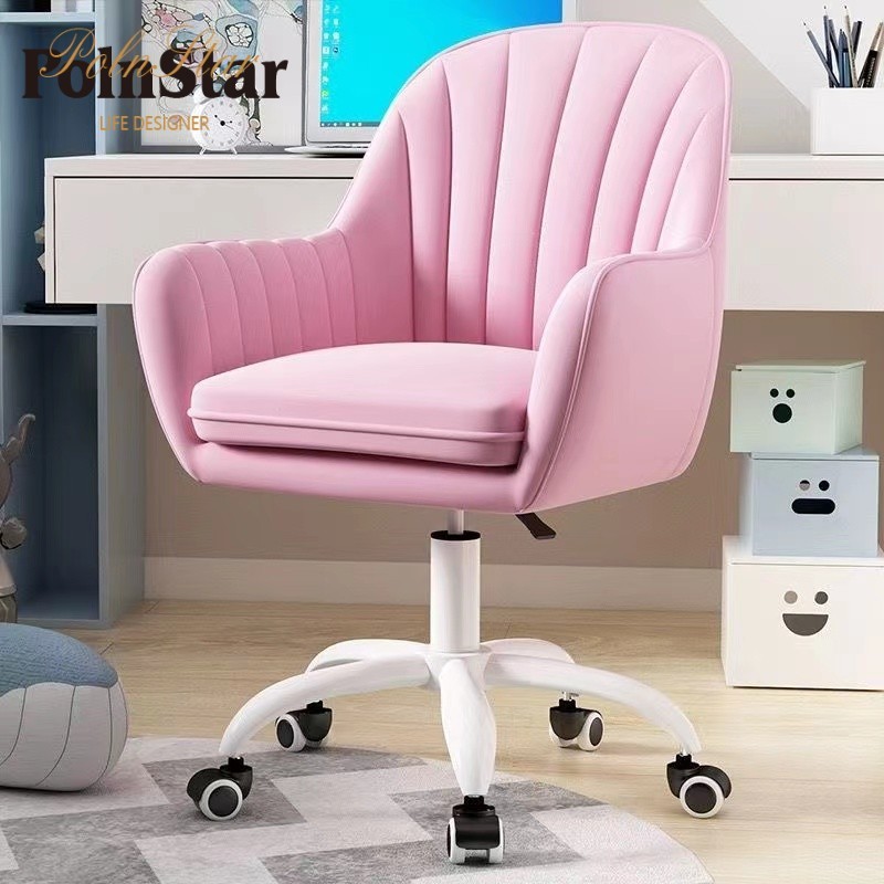 พร้อมส่ง เก้าอี้ทำงาน นั่งแต่งหน้า เหล็กไนล่อน  กันสมิม หมุ่น360องศา  วางในห้องนอน รับน้ำหนักได้120kg