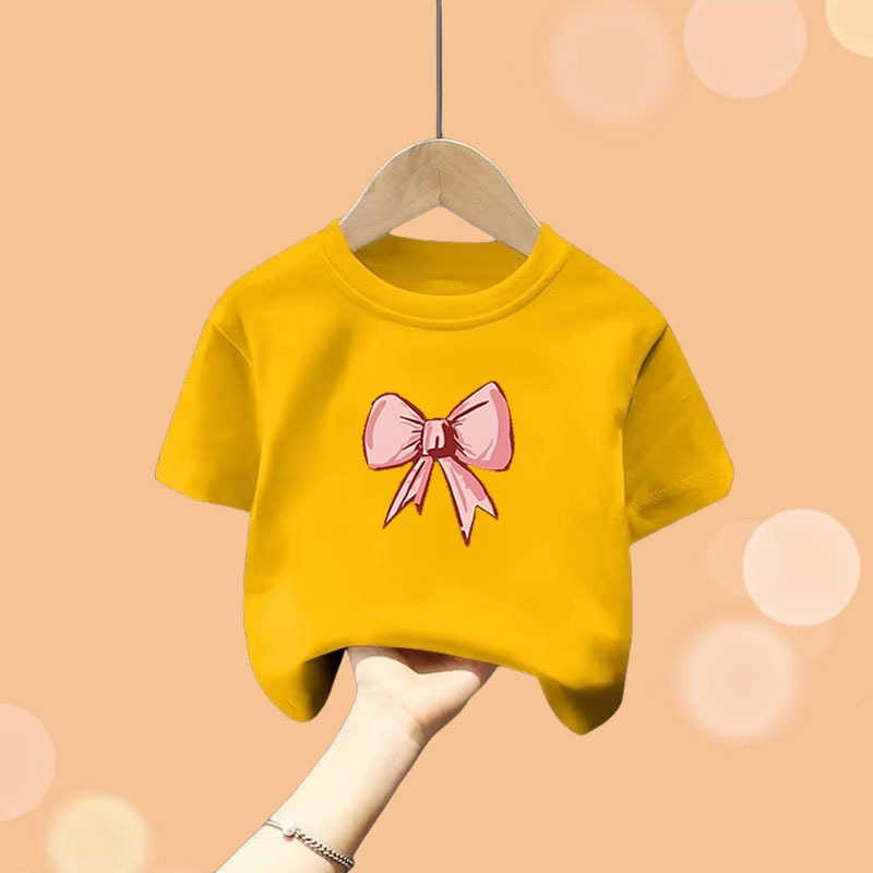 Cod เสื้อยืดเด็ก เหมาะสําหรับอายุ 1-12 ปี (สีโบว์)