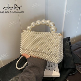 Dela กระเป๋าสะพายไหล่ สะพายข้าง ประดับลูกปัด ไข่มุก แฟชั่นฤด…