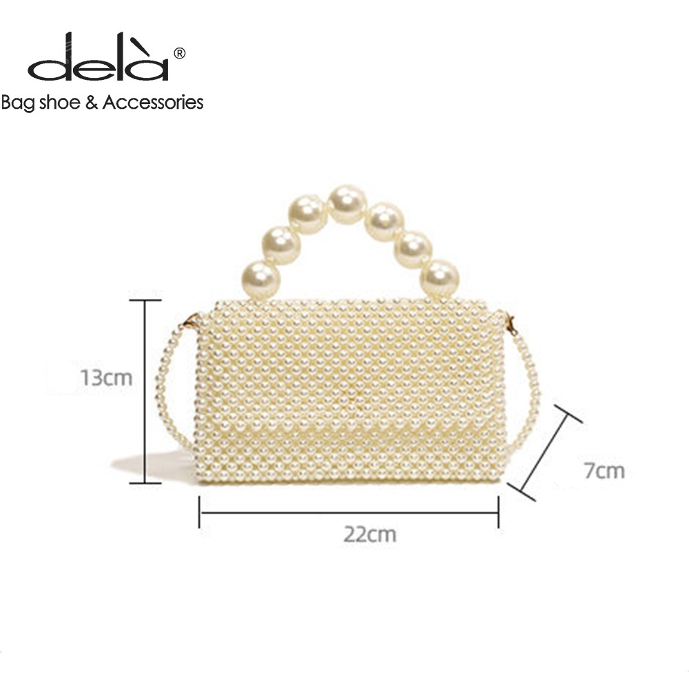 Dela กระเป๋าสะพายไหล่ สะพายข้าง ประดับลูกปัด ไข่มุก แฟชั่นฤดูใบไม้ผลิ และฤดูร้อน สําหรับสตรี 2024 - รูปที่ 2
