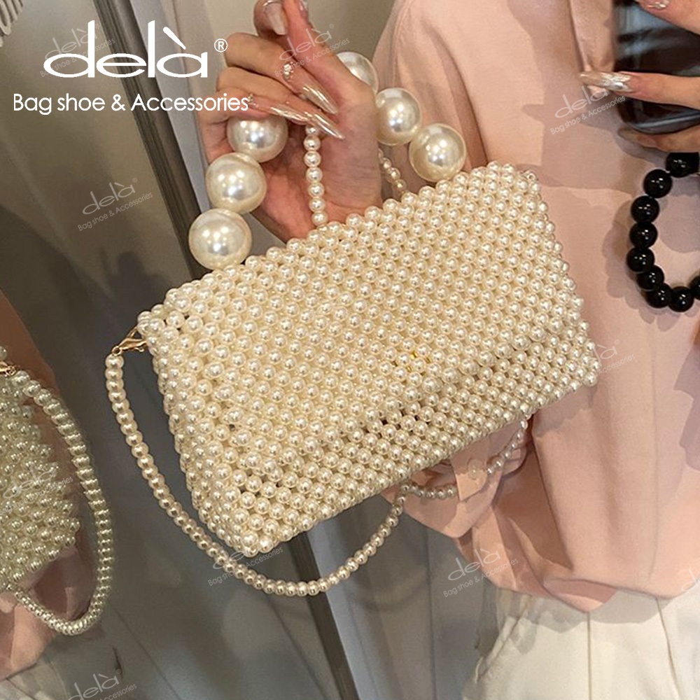 Dela กระเป๋าสะพายไหล่ สะพายข้าง ประดับลูกปัด ไข่มุก แฟชั่นฤดูใบไม้ผลิ และฤดูร้อน สําหรับสตรี 2024 - รูปที่ 3