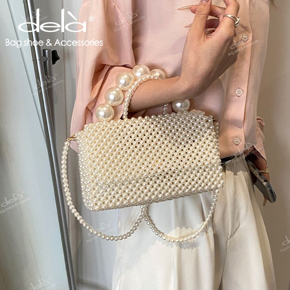 Dela กระเป๋าสะพายไหล่ สะพายข้าง ประดับลูกปัด ไข่มุก แฟชั่นฤดูใบไม้ผลิ และฤดูร้อน สําหรับสตรี 2024 - รูปที่ 5