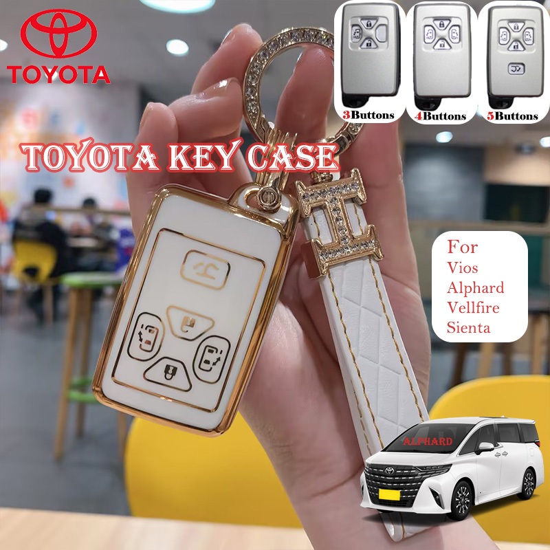 เคสกุญแจรีโมทรถยนต์ 3ปุ่ม 4ปุ่ม 5 ปุ่ม สําหรับ Toyota Vios Alphard Vellfire Sienta