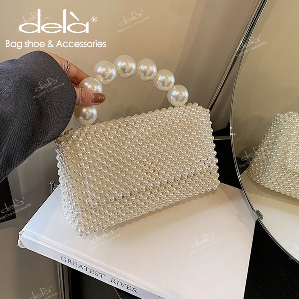 Dela กระเป๋าสะพายไหล่ สะพายข้าง ประดับลูกปัด ไข่มุก แฟชั่นฤดูใบไม้ผลิ และฤดูร้อน สําหรับสตรี 2024 - รูปที่ 7