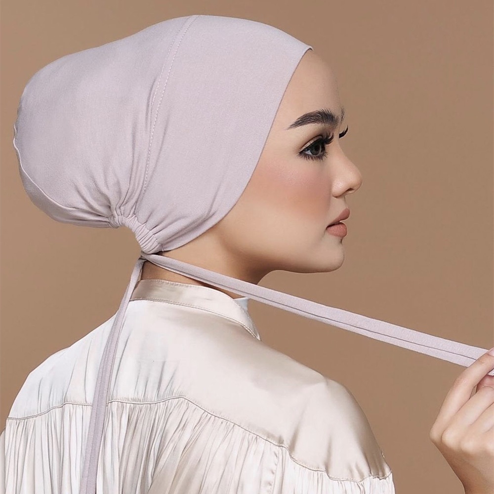 Laven มุสลิมผ้าฝ้ายด้านใน Hijab ธรรมดานุ่ม Underscarf Hijab Undercap ผ้าพันคอ Turban หมวกอิสลามผู้หญิง Hijabs