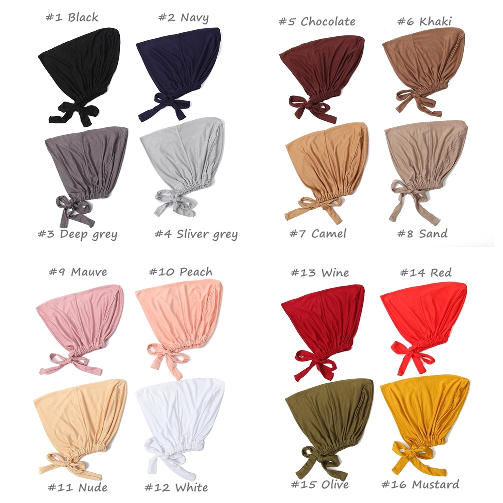 Laven มุสลิมผ้าฝ้ายด้านใน Hijab ธรรมดานุ่ม Underscarf Hijab Undercap ผ้าพันคอ Turban หมวกอิสลามผู้หญิง Hijabs