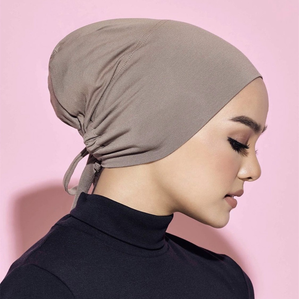 Laven มุสลิมผ้าฝ้ายด้านใน Hijab ธรรมดานุ่ม Underscarf Hijab Undercap ผ้าพันคอ Turban หมวกอิสลามผู้หญิง Hijabs