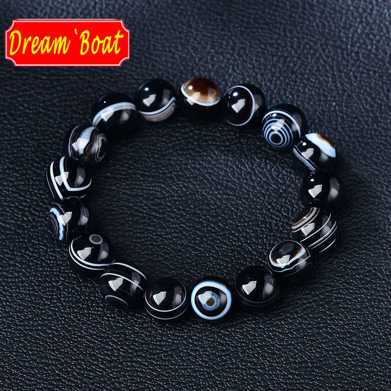 Black Lace Agate Natural Crystal Bracelet สร้อยข้อมือคริสตัลธรรมชาติ,ลูกปัดคริสตัล,ผู้หญิง/ผู้ชายสร้อยข้อมือ,สร้อยข้อมืออัญมณี,สร้อยข้อมือฮวงจุ้ย,สร้อยข้อมือหินธรรมชาติ,เครื่องประดับแฟชั่นและหรูหรา