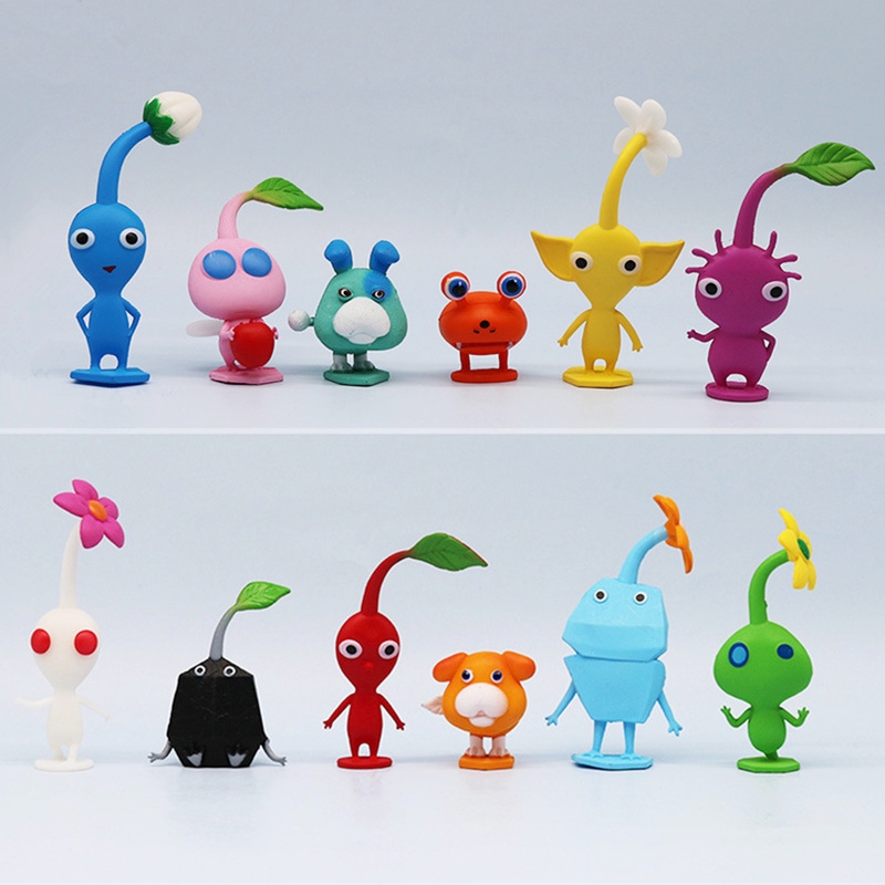 โมเดลฟิกเกอร์ PVC รูปเกม Pikmin Pikmin Family Dog Stone Pikmin Q Version ของเล่นสําหรับเด็ก 6 ชิ้น 8 ชิ้น 12 ชิ้น ต่อชุด