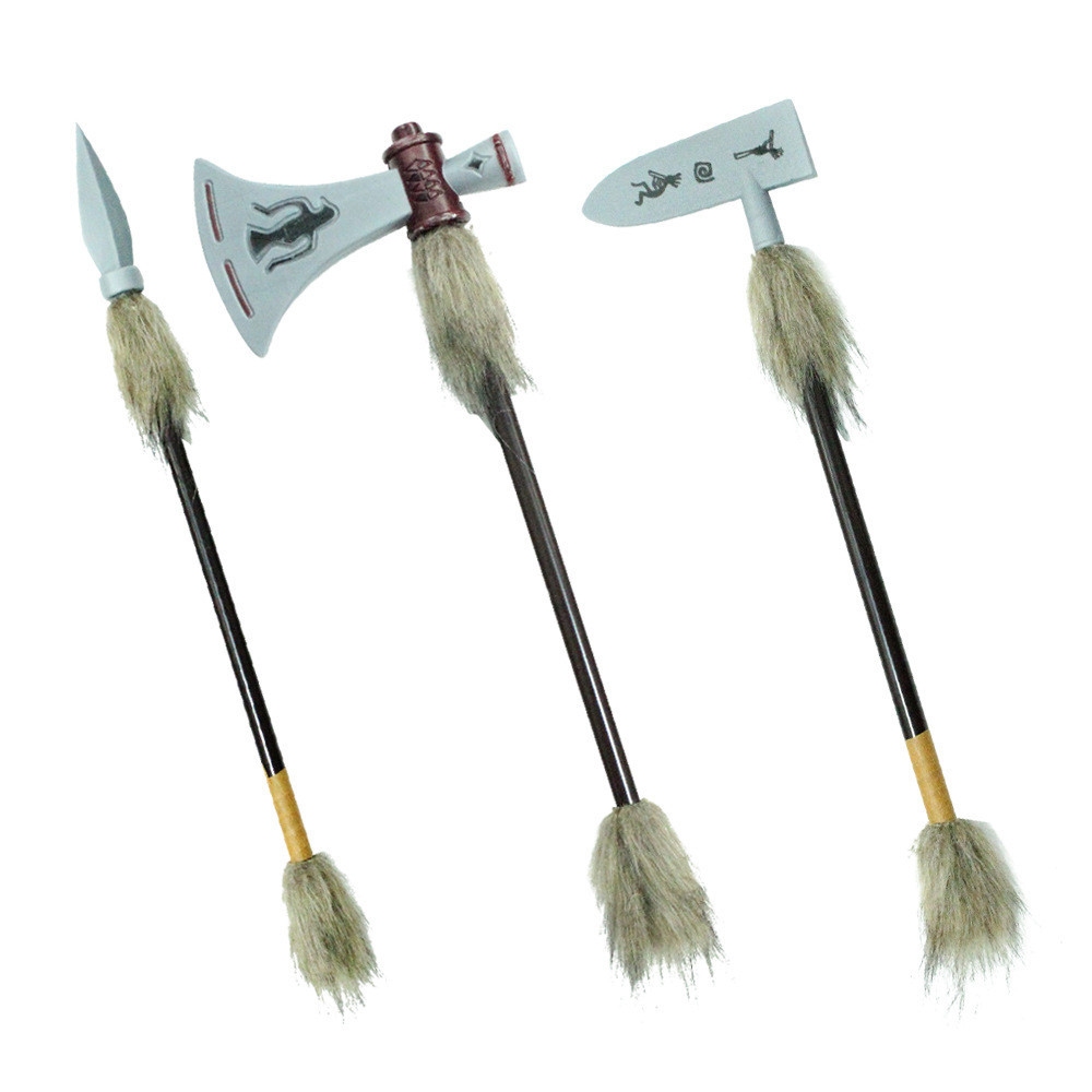 อเมริกันอินเดีย Indio ขวานพลาสติก Hunt คอสเพลย์ตกแต่งสมจริง Retro จําลอง Archer Spear rod ต่อสู้ Party Props ของเล่น