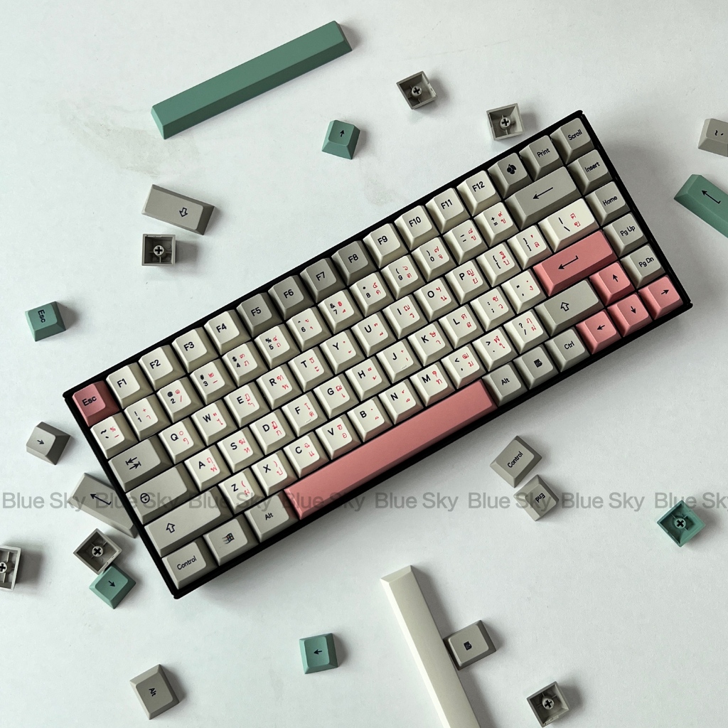 9009 keycap English/Thai language   Vintage style Cherry/XDA profile Dye Sublimation  PBT  Keycaps