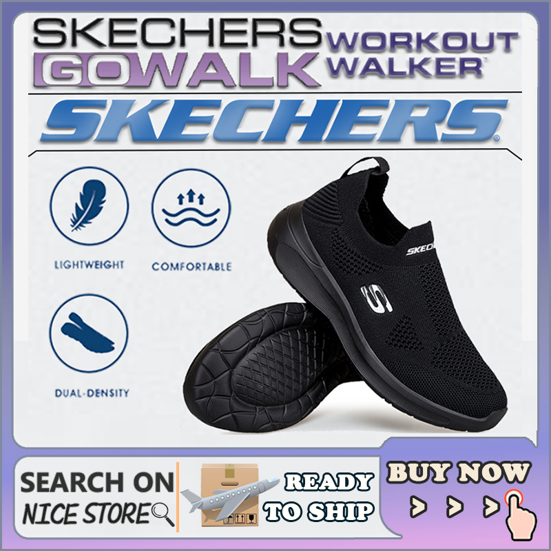 [รองเท้าผ้าใบผู้หญิง] Skechers_ Go-walk รองเท้าผ้าใบ สลิปออน กีฬา ส้นแบน Kasut Sukan Wanita Walking Running Girl 0N3W