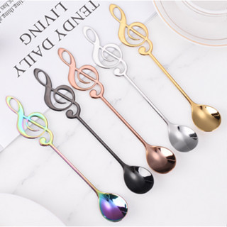 304 สแตนเลสช้อนกาแฟสร้างสรรค์หมายเหตุช้อนขนมช้อนช้อนสีบาร์กว…