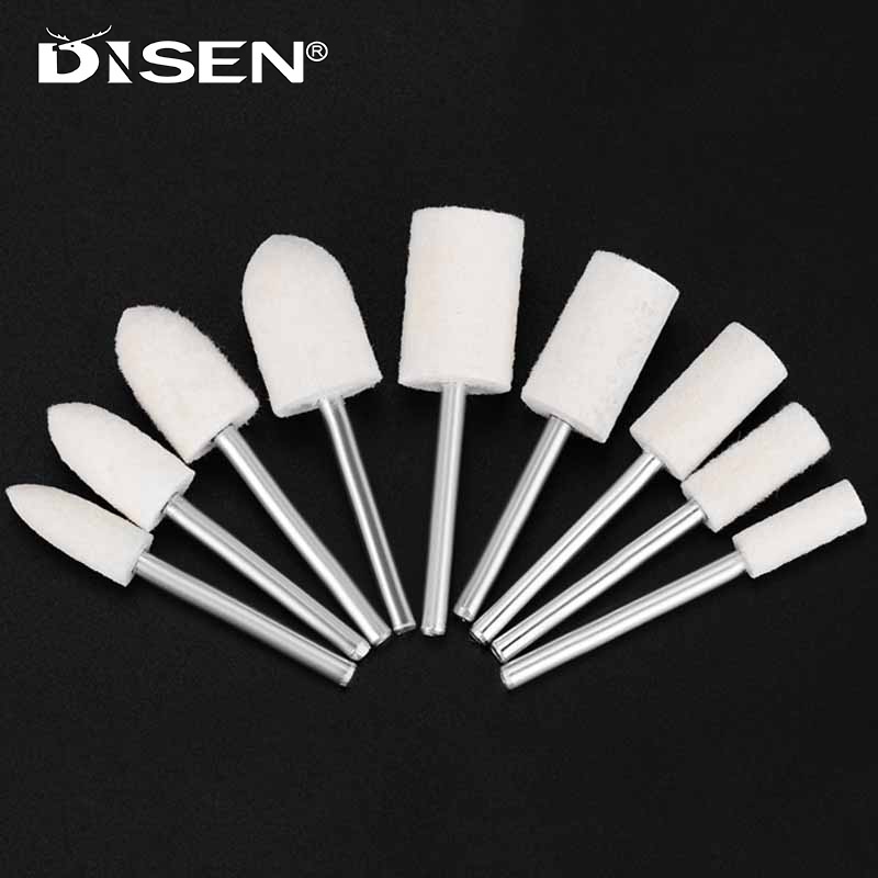 12 ชิ้นขนสัตว์รู้สึกขัดล้อ 2.35/3 มิลลิเมตร Shank Felt Buffing แปรงสําหรับ Dremel โรตารี่เครื่องมืออุปกรณ์เสริม Bullet/Cylindrical 3 ~ 12 มิลลิเมตร