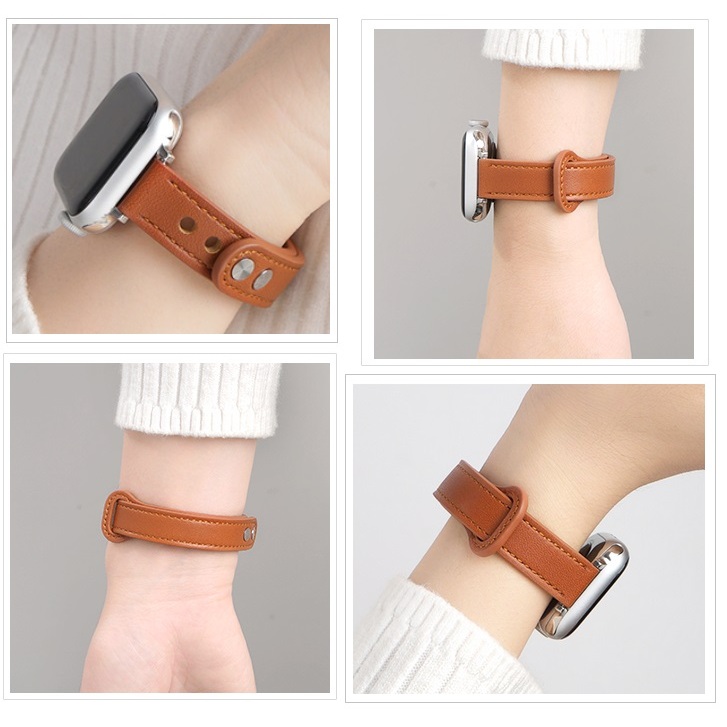 Watch Strap Compatible For สาย garmin lily 2 สายนาฬิกาข้อมือหนัง แบบบางพิเศษ สาย Garmin Lily 2 Active Strap สําหรับ Leather Watch Strap For Garmin Lily 2 Strap Slim Thin Bracelet garmin lily 2 สาย Smart Watch 14mm Watchband Garmin Lily 2 Active สาย