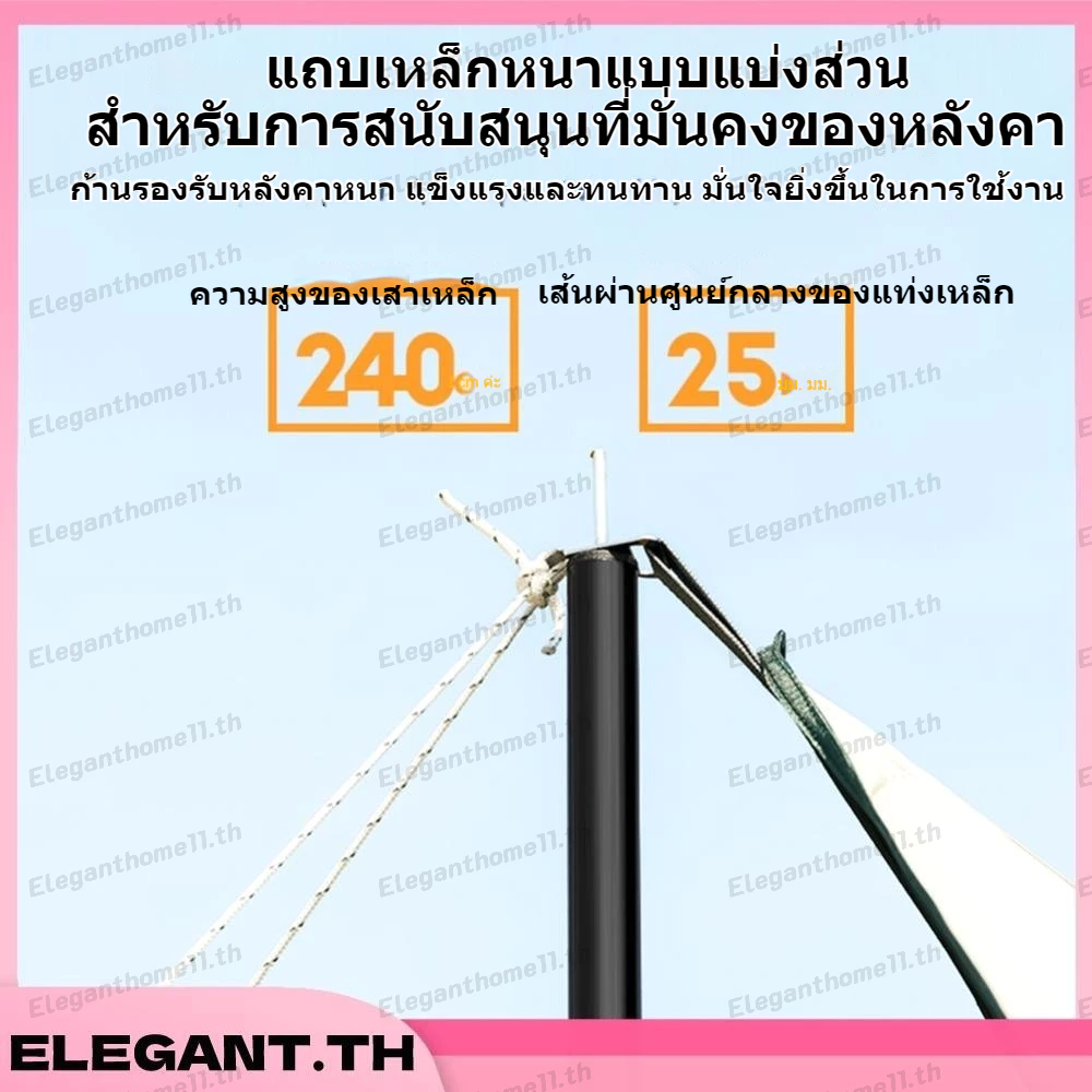 อุปกรณ์ครบชุด ฟลายชีท ผ้าใบ 4.4x4.4m ฟายชีทพร้อมเสา เต้นท์แคมปิ้ง อุปกรณ์เดินป่าตั้งแคมป์ กันแดด กันฝน ฟรายชีท พร้อมเสา2ต้น แถมฟรีถุงใส่ thumbnail 3