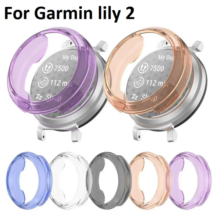 เคส garmin lily 2 Case เคส TPU นิ่ม แบบใส ป้องกันหน้าจอ อุปกรณ์เสริม สําหรับ For Garmin lily 2 Case TPU Protective lily2 Cover Soft Shell Frame Transparent 2 เคส Smart Watch Accessories Screen Protector for Garmin Case