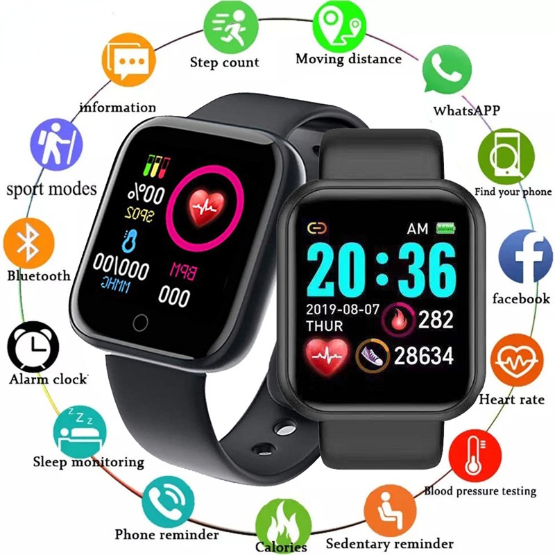 ขายร ้ อน Y68/D20 สมาร ์ ทนาฬิกา Heart Rate j การตรวจสอบสร ้ อยข ้ อมือสมาร ์ ทกีฬาฟิตเนส Pedometer นาฬิกาบลูทูธ