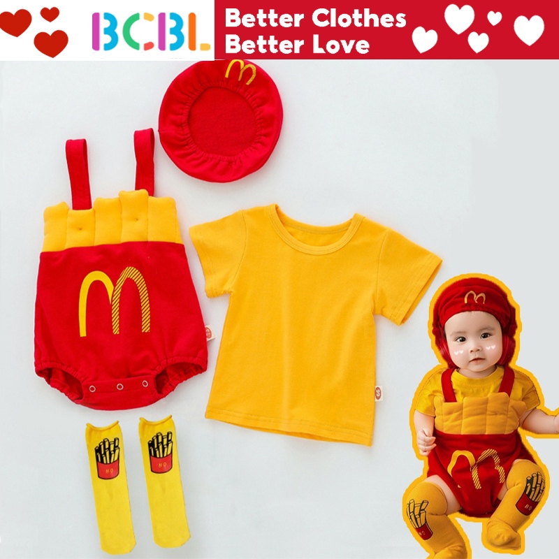 ชุดรอมเปอร์คอสเพลย์ ธีมอาหารเฟรนช์ฟรายส์ McDonald สําหรับเด็กทารกแรกเกิด เหมาะกับเทศกาลฮาโลวีน