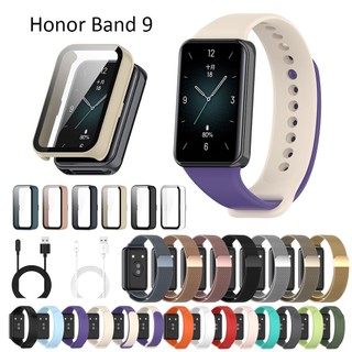สําหรับ Honor band 9 สาย เคสกระจกนิรภัย PC ป้องกันหน้าจอ สาย USB สายสมาร์ทวอทช์