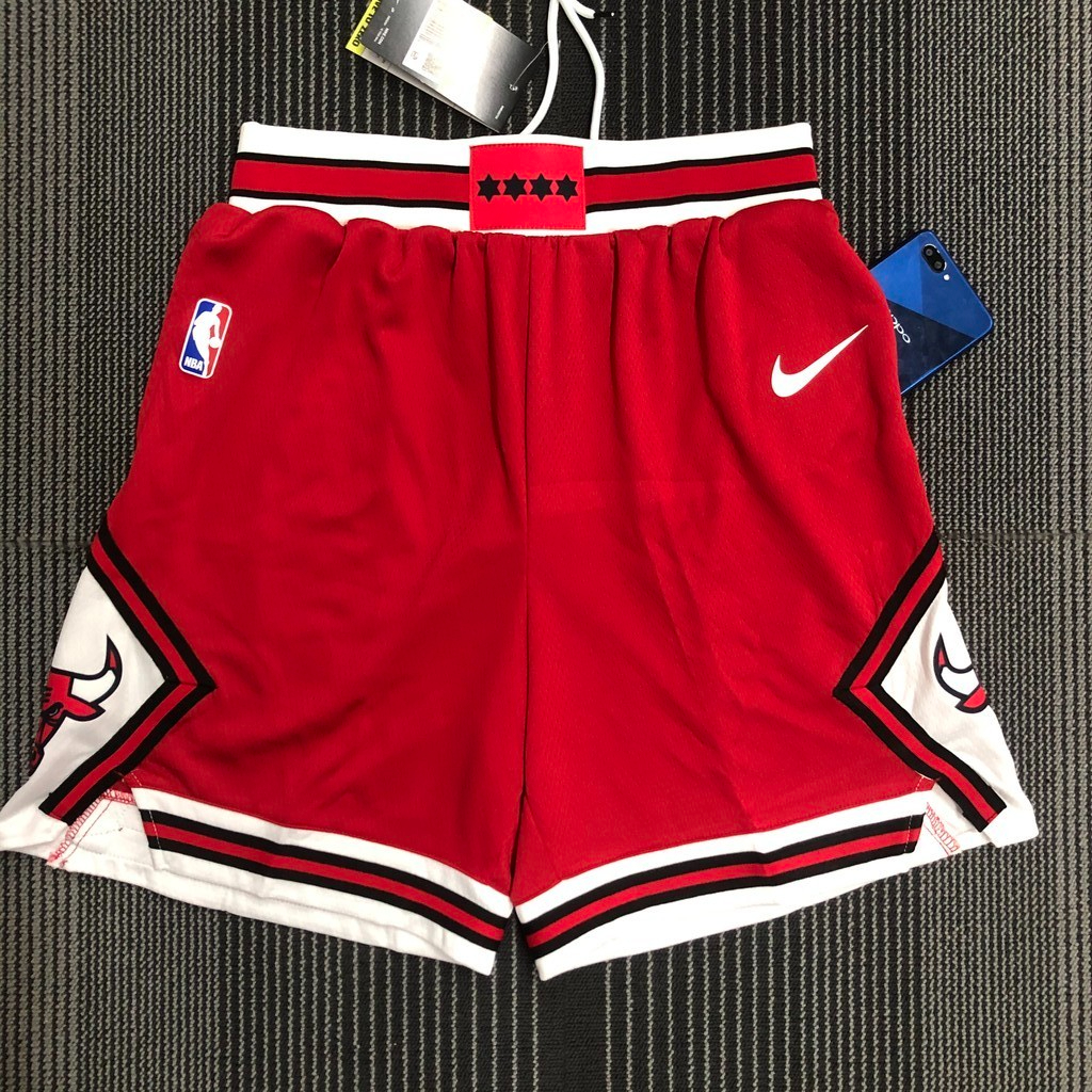 กางเกงขาสั้น กางเกงบาสเก็ตบอล ลาย Chicago Bulls สีแดง สําหรับผู้ชาย