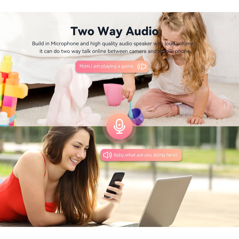 Wifi TUYA กล้องสนทนาในบ้านอัจฉริยะ พร้อมเสียง หมุนได้ 360 องศา ไม่มีมุมตาย