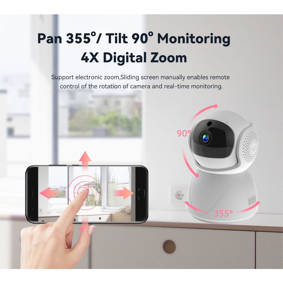 Wifi TUYA กล้องสนทนาในบ้านอัจฉริยะ พร้อมเสียง หมุนได้ 360 องศา ไม่มีมุมตาย