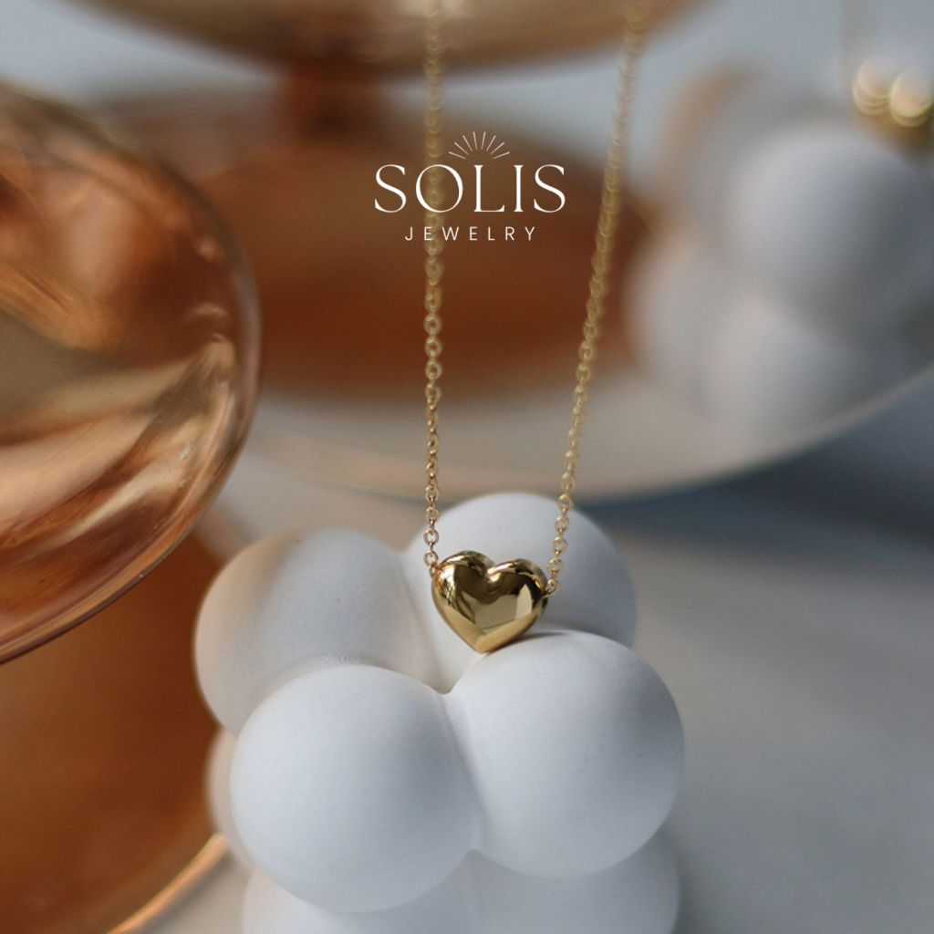 สร้อยคอโซ่จี้หัวใจ 3 มิติแข็ง กันน้ำ สำหรับผู้หญิง เป็นของขวัญ NL111