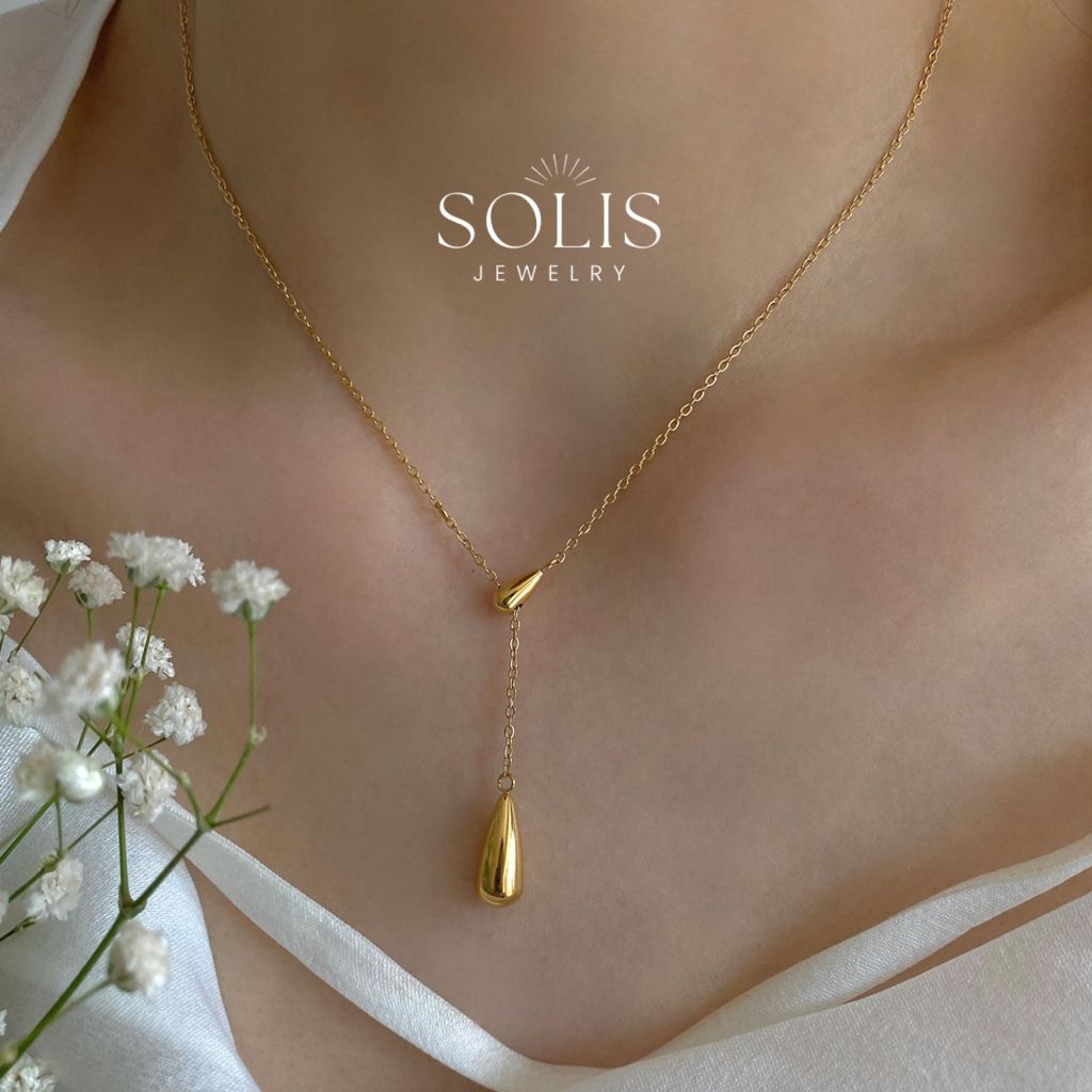 สร้อยคอโซ่จี้พู่หยดน้ำสำหรับผู้หญิงNL077