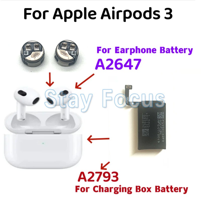 A2566 แบตเตอรี่ แบบเปลี่ยน สําหรับ Apple Airpods 3 A2564 A2565 Air Pods 3