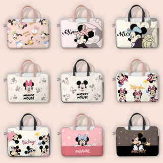 กระเป๋ากันกระแทกดีไซน์ Disney Mickey &amp; Minnie Mouse กันน้ำและฝุ่น ใช้งานได้กับขนาดหน้าจอ 12 ถึง 17 นิ้ว
