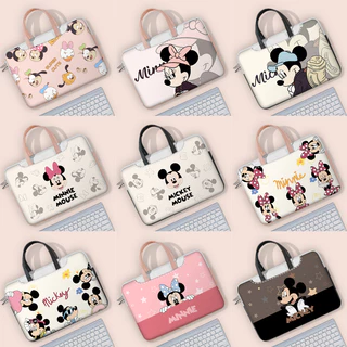 กระเป๋ากันกระแทกดีไซน์ Disney Mickey &amp; Minnie Mouse กันน้ำและฝุ่น ใช้งานได้กับขนาดหน้าจอ 12 ถึง 17 นิ้ว