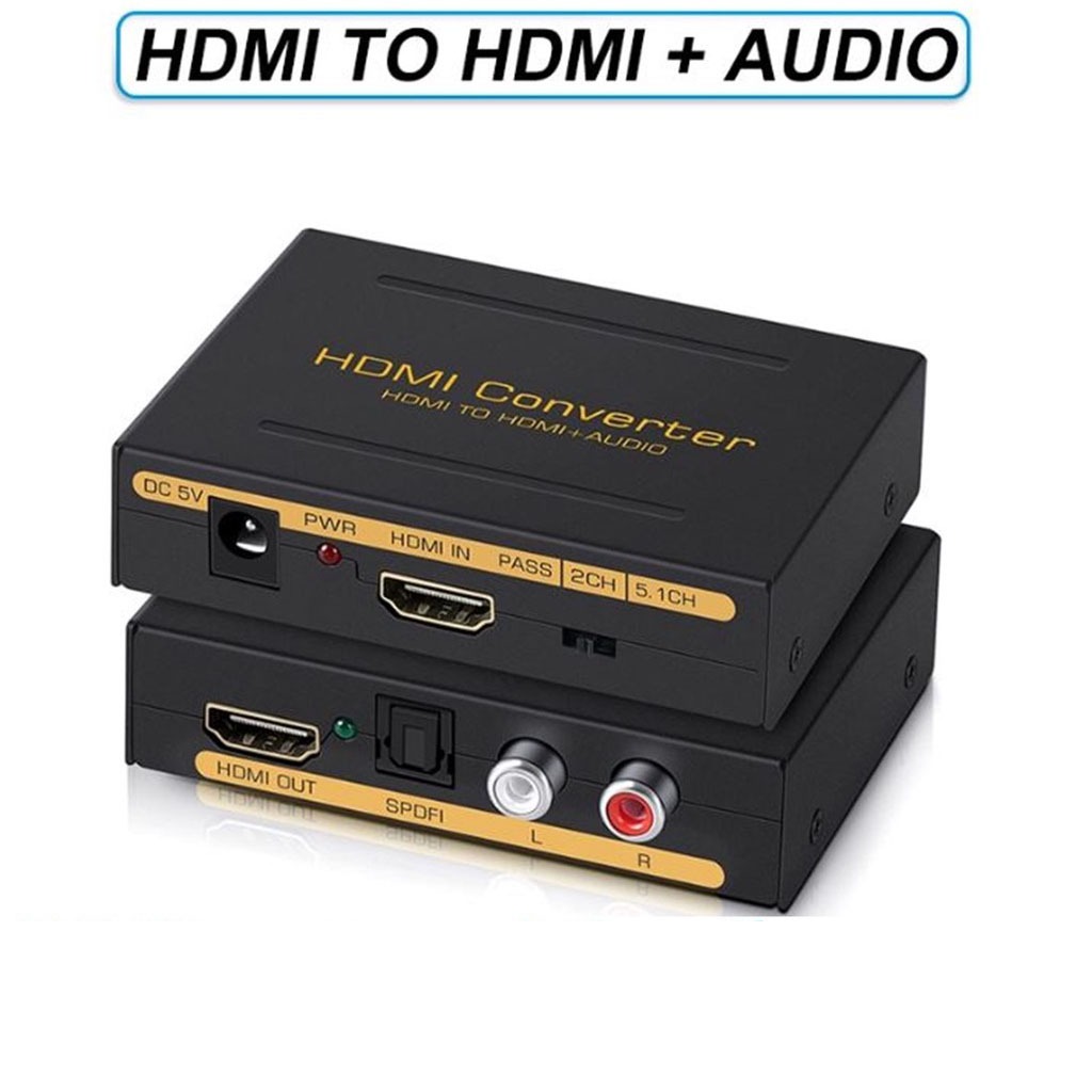 อุปกรณ์แยกเสียง HDMI 1080P HDMI เป็น HDMI และออปติคอล Toslink SPDIF RCA L R สเตอริโอ
