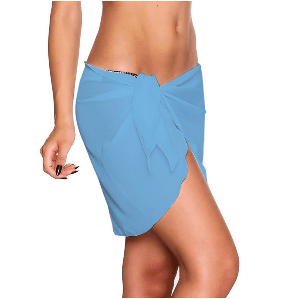 ชุดว่ายน้ํากระโปรงเซ็กซี่ สีพื้น เหมาะกับเดินชายหาด สําหรับผู้หญิง - รูปที่ 4