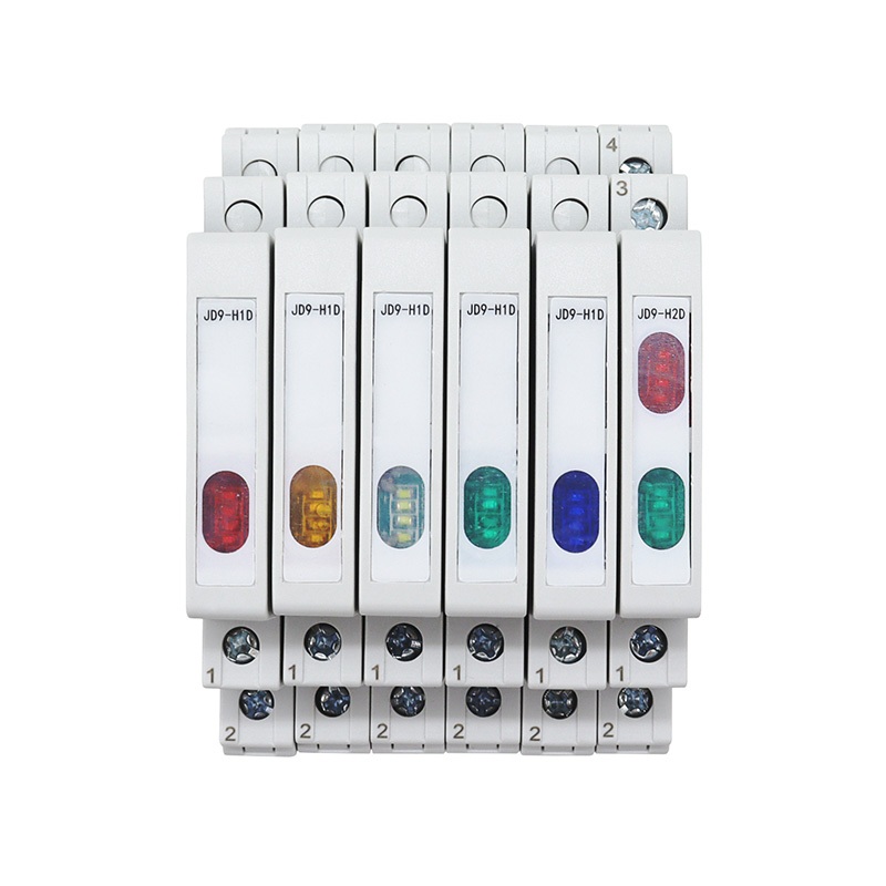 JD9 Din Rail Indicator Light 24V 220V AC/DC Track Type Signal Light Tri-Color Dual Color Light Red, White, Blue, Green, Yellow