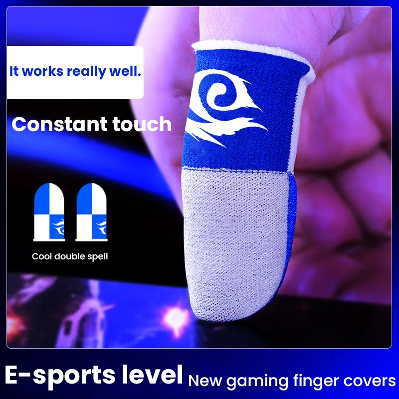 Free Fire2025 BlueWow ยี่ห้อใหม่ Garena Series PUBG Professional Gamer เฉพาะการเล่นเกม Finger Cots Anti-Sweat Touch Screen Finger Sleeve.
