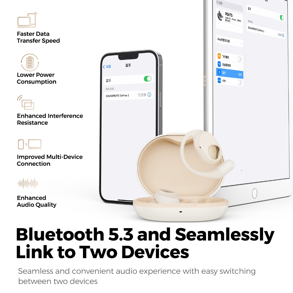 Soundpeats GoFree2 หูฟังบลูทูธ 5.3 IPX5 รองรับแอพ - รูปที่ 5