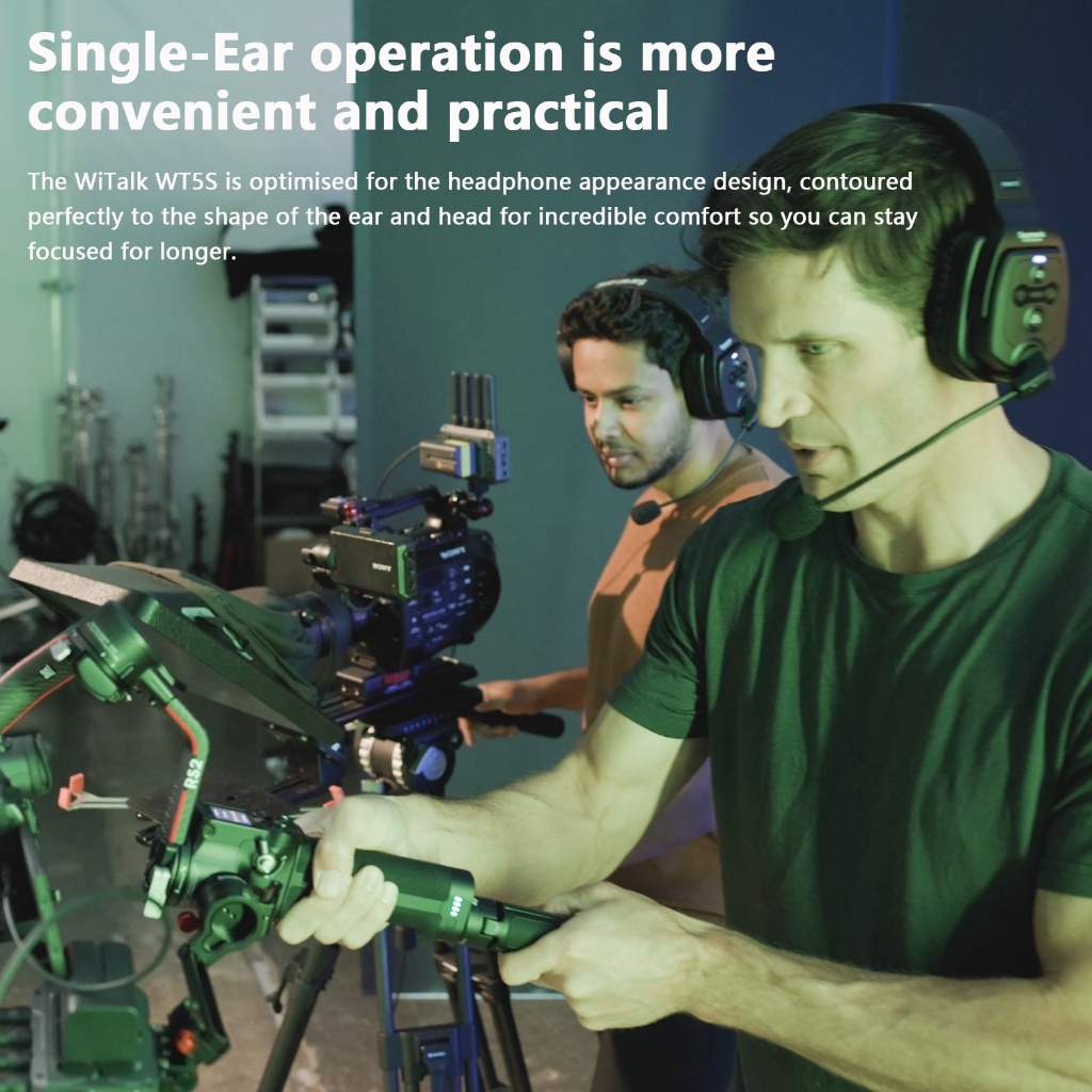 Saramonic WiTalk ระบบชุดหูฟังอินเตอร์คอมไร้สายแบบหูเดียวแบบสวมศีรษะแบบบูรณาการไร้สายโทรเต็มดูเพล็กซ์ 400 เมตรสําหรับฟิล์มยิงการแข่งขันแข่งติดตาม