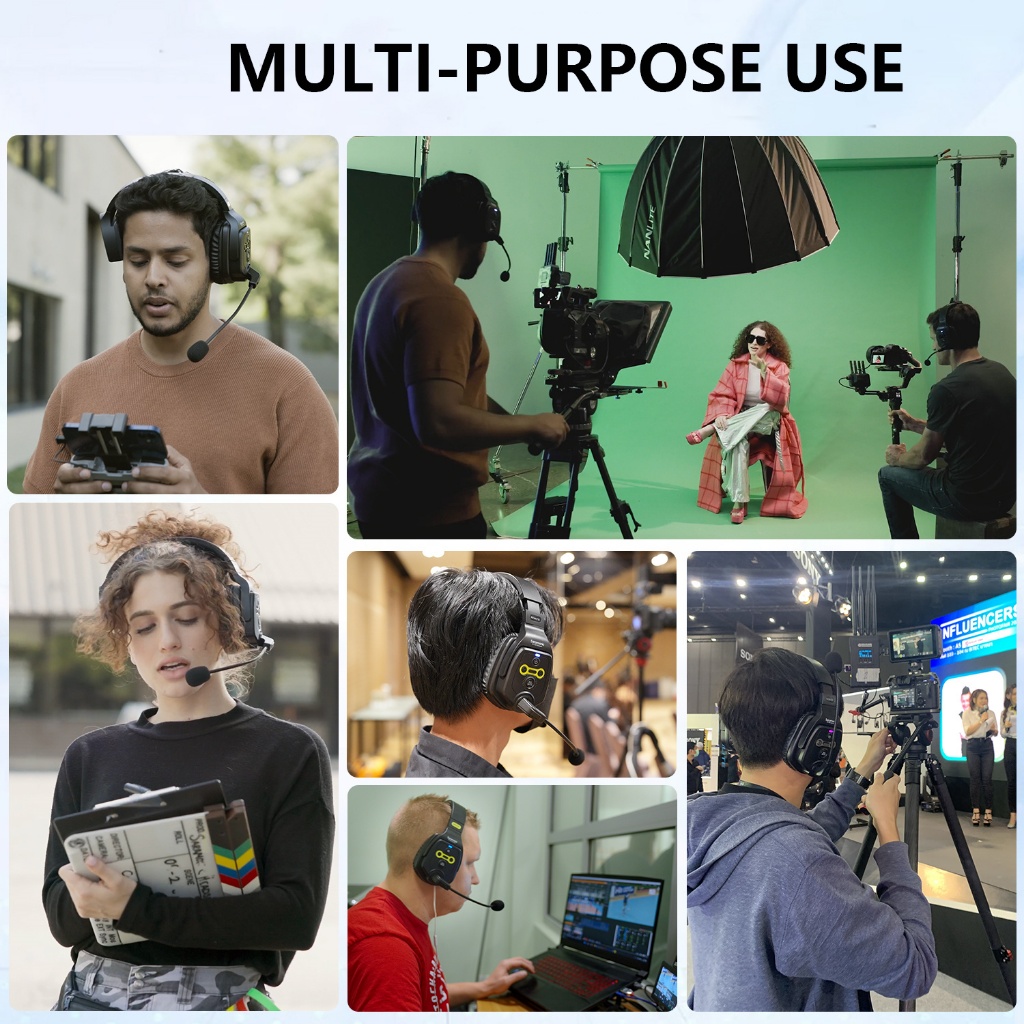 Saramonic WiTalk ระบบชุดหูฟังอินเตอร์คอมไร้สายแบบหูเดียวแบบสวมศีรษะแบบบูรณาการไร้สายโทรเต็มดูเพล็กซ์ 400 เมตรสําหรับฟิล์มยิงการแข่งขันแข่งติดตาม