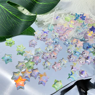 Rou Bao ดาวเรซิ่นใส หลากสี สําหรับตกแต่งเล็บ DIY 50 ชิ้น