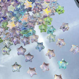 Rou Bao ดาวเรซิ่นใส หลากสี สําหรับตกแต่งเล็บ DIY 50 ชิ้น