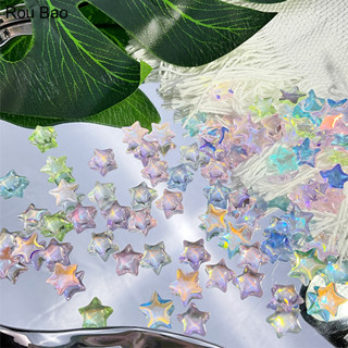 Rou Bao ดาวเรซิ่นใส หลากสี สําหรับตกแต่งเล็บ DIY 50 ชิ้น