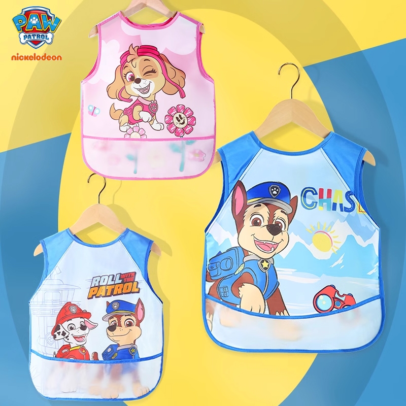 ผ้ากันเปื้อนเด็ก PAW Patrol กันน้ำ กันเปื้อน ผ้าฝ้ายนุ่ม ใส่สบาย ใส่ตอนกินข้าว ใส่เล่น เหมาะ 2-8 ปี ของขวัญเด็ก
