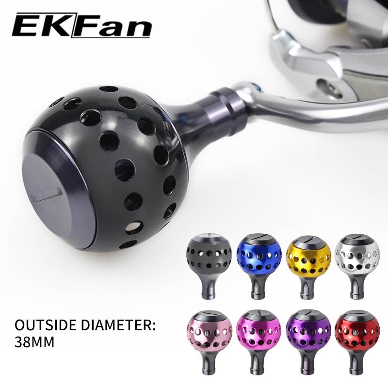 EKfan เส้นผ่านศูนย์กลาง 38 มม.อลูมิเนียมอัลลอยด์ตกปลารอกลูกบิดสําหรับ abu Daiwa Shimano ปั่นเหยื่อล่อม้วนกับตลับลูกปืน