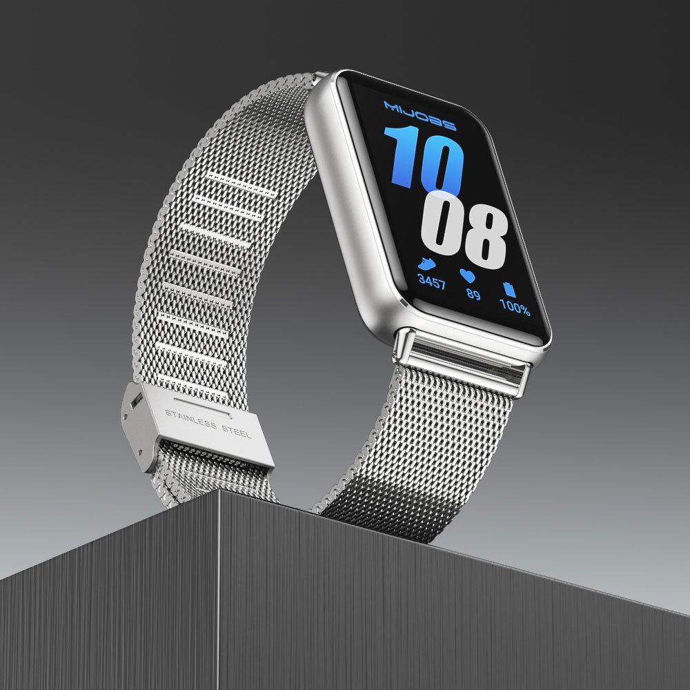 Mijobs Milanese สายนาฬิกาข้อมือสเตนเลส แม่เหล็ก แบบเปลี่ยน สําหรับ Samsung Galaxy Fit3