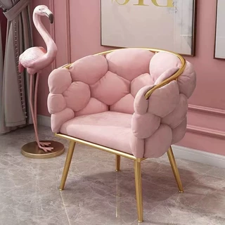 พร้อมส่ง เก้าอี้ นั่งโต๊ะเครื่องแป้ง ดีไซน์สวย ขาเหล็กสีทองอย่างดี ดูสวยหรูมีไสตล์ รับน้ำหนัก 120 kg