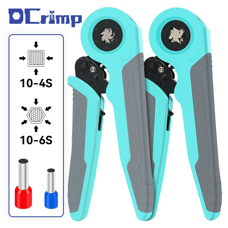 HSC8 อัพเกรด 10-6/10-4 0.25-10mm2 CRIMPING คีมปรับคีมปอกสายไฟ CRIMPING Connector Wire CRIMPING Ferrule VE Terminal เครื่องมือ